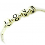 Les Tr&eacute;sors De Lily [A9506] - Bracelet Argent 'Love' h&otilde;be