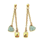 Les Tr&eacute;sors De Lily [D4605] &ndash; kullatud k&otilde;rvar&otilde;ngad 'Cl&eacute; de l'Amour' valgest kullast - 35x5 mm kuld