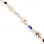 Les Tr&eacute;sors De Lily [D7346] - Bracelet Argent 'Dolphins' Bleu argent&eacute; - 7 mm sinine