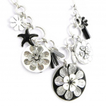 NOA [H4636] - Collier Cr&eacute;ateur 'Vahin&eacute;' noir blanc must