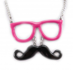 Les Tr&eacute;sors De Lily [J8990] - Collier cr&eacute;ateur 'Moustache' rose noir Heleroosa