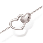 Les Tr&eacute;sors De Lily [L1287] - Bracelet Argent 'Love' argent&eacute; (rhodi&eacute;) - 15x10 mm h&otilde;be