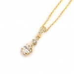 Altesse [L2930] - Collier Plaqu&eacute; Or 'Scarlett' blanc valge