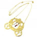 Les Tr&eacute;sors De Lily [P2030] &ndash; K&auml;sitsi valmistatud kaelakee/pikk kaelakee 'Monde Merveilleux' (Once ammu) mitmev&auml;rviline kuld mitmev&auml;rviline