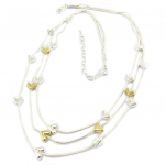 Les Tr&eacute;sors De Lily [P8479] &ndash; Disainer kaelakee 'Love' kuldne h&otilde;be - 3 rida 50 kuni 55 cm - 7x6 mm kuld