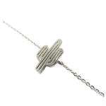 7bis [Q1336] - K&auml;sitsi valmistatud h&otilde;bedast k&auml;ev&otilde;ru  Cactus  - 15x8 mm h&otilde;be