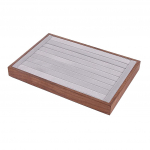 Luksuslik puidust samet-teemant-v&auml;&auml;riskivi hoiukarbi ehtevitriin, 12+3 v&otilde;re Finger rings tray