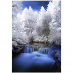 T&auml;ielik 5D isetehtud teemantmaal, talvine seedripuu tikandid ristpistes kodukaunistusega k&auml;sitsi valmistatud kingitus 20X25CM