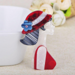 Mood punane m&uuml;ts t&uuml;druku kujuga pross naturaalse tekstuuriga akr&uuml;&uuml;list prossid Ehted naistele &uuml;likond mantel sall tarvikud n&ouml;&ouml;pn&otilde;elad punane