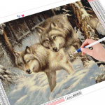 3D-teemantmaal Hunttikandid Talvine mosaiik Rhinestone'i kaunistustega loomapilt koduse k&auml;sit&ouml;&ouml;komplekti jaoks Full Round 20X30CM