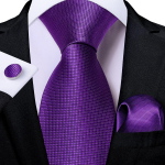 Uus lipsukomplekt meestele Fahion Purple Paisley lilleline lips siidist lipsud Hanky ​​mansetin&ouml;&ouml;bid pulmapeoks N-0281