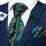 Meeste lips Boutonniere lillelise Paielsy siidist lipsuga Hanky ​​mansetin&ouml;&ouml;bid Luksuslik Ascot lipsukomplekt Dibangu AS-2035