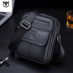 BULLCAPTAIN meeste ehtsast nahast &otilde;lakott Vintage lehmanahast meeste vabaaja multifunktsionaalne v&auml;ike Crossbody kott, mood must