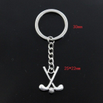 Moodne v&otilde;tmehoidja 25x22mm Hockey Stick Club h&otilde;bedased ripatsid DIY meeste ehted auto v&otilde;tmehoidja s&otilde;rmuse hoidja suveniir kingituseks