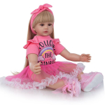 24-tollised Reborn Baby Dolls riidest keha Printsess T&uuml;druk T&otilde;elise v&auml;limusega beebinukud Boneca Reborn pikad juuksed lapsele s&uuml;nnip&auml;evaks j&otilde;ulukingitus pruun