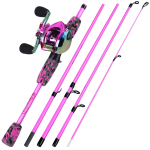 SOUGAYILANG teleskoopne &otilde;ngeritv 12+1BB Baitcasting Reel Bass magevee merevees &otilde;ues&otilde;iduks m&otilde;eldud kalastustarvete kombinatsioon Left Hand roosa