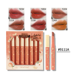 6 tk/komplekt Peach Sweetheart Velvet huulepulk veekindel p&uuml;siv huulemeik 1,5 g x 6