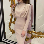 Naiste massiivne, elegantne vabaaja t&auml;isvarrukatega, pika pikkusega A-kujuline &otilde;huke s&uuml;giskleidiriietus S