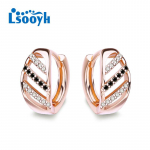 LSOOYH Clip K&otilde;rvar&otilde;ngad Roosa Kuld V&auml;rv Mood Lille K&otilde;rvar&otilde;ngad Naiste Geomeetria Must Kuubik Tsirkooniumr&otilde;ngas Hoop K&otilde;rvar&otilde;ngad Ehted A