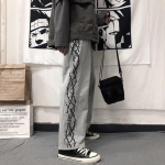 Kevad-suvised vabaajap&uuml;ksid Retro Side Thorn Printing Trend Straight P&uuml;ksid Meeste ja Naiste p&uuml;ksid S hall