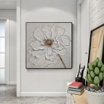Moodne valge lilleline &otilde;limaal L&otilde;uend Seinakunst Maalimine Elutuba Hotelli sisekujundus Esteetika 50cm&times;70cm No Frame