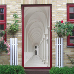 3D-tapeet, isekleepuv uksesein, eemaldatav vin&uuml;&uuml;list kodukaunistus, kunstikleebis Puidust maastik Seinaplakat Kleebised Porte deursticker 77x200cm