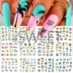 Suvise veetransferi k&uuml;&uuml;nte kleebised ranna ookeani kookosp&auml;hklipuu k&uuml;&uuml;nte disain k&uuml;&uuml;nte kaunistus