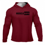 Muscleguys Slim Fit mugav kapuuts Meeste igap&auml;evased vabaajariided Kulturistid, pikad varrukad jooksmiseks M must