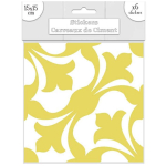 Les Tr&eacute;sors De Lily [R2197] &ndash; 6 kollase tsementplaadi kleebise komplekt &ndash; 15x15 cm kollane