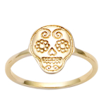 Kullatud s&otilde;rmus  Skull  - 12x10 mm 60 kuld