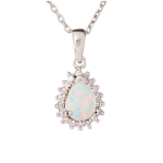 Les Tr&eacute;sors De Lily [R3716] &ndash; k&auml;sit&ouml;&ouml;na valmistatud h&otilde;bedane ripats  Goddess Opal  h&otilde;bevalge (roodiumiga kaetud) - 9x8mm valge
