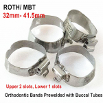 5 bags(20pcs ,4pcs per bag) Dental Orthodontic Flat Bands Prewelded with Buccal Tube Tubes ROTH/MBT 022 32mm- 41.5mm 5 packs(20pcs) MBT 32mm