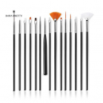 Suurep&auml;rane Nail Art Nails Ornaments Pliiats Pehmete harjastega plastik, mida on mugav k&auml;es hoida must