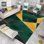 Kuldse geomeetrilise tr&uuml;kiga roheline elutoavaip koridori ja lastetoa kohandamiseks 160x200cm 1pcs