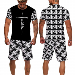 Suvise rannabr&auml;ndi luksuslik 3D-printimine meeste komplektid kaheosalised r&otilde;ivakomplektid vabaaja dressid, meeste T-s&auml;rk, &uuml;likond, t&auml;navar&otilde;ivad, t-s&auml;rgikomplekt M