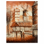 P&otilde;hjamaade vanaaegne &otilde;limaal Eiffeli torn Must-valge maastikumaal L&otilde;uenditr&uuml;kk Seinakunsti pilt elutoa sisekujunduseks 20x30cm