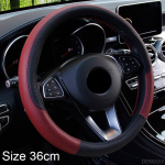 Size 36cm 8 Colors Car Steering Wheel Cover faux Leather Square Embossing Non-slip for Honda Civic Auto Interior