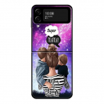 Super Mom Baby Girl Boy telefoni kest Samsung Galaxy Z Flip 4 Z Flip3 5g &uuml;mbris Galaxy Z Flip PC k&otilde;vakaane Couqe Fundas jaoks Samsung Z Flip