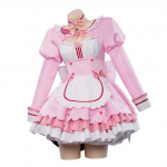 Uwowo m&auml;ng Vol.4 &Scaron;okolaadine neiu kost&uuml;&uuml;m, Cosplay erikost&uuml;&uuml;m, armas sinine kleit, t&uuml;drukute riided 3XL roosa