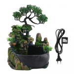 Zen Meditation Waterfall Miniatures Waterfall Desktop Purskkaev v&auml;rvi muutva LED-valgustusega kodu EU plug