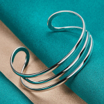 925 Sterling h&otilde;bedane kolme k&otilde;vera k&auml;ev&otilde;ruga k&auml;ev&otilde;ru naistele Moodsad pulmakihluslikud ehted MD003