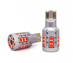 2tk LED pirn W16W, T15 12-24V 100% CAN punane tugev, viga pole