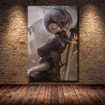 Nier Automata Fight Game Girl Jaapani anime plakatid ja tr&uuml;kised Elutuba Kodu Magamistoa M&auml;ngutoa kaunistamine Seinakunsti pilt 21x30 No Frame