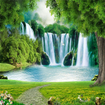 Kose maastikutapeet, rohelise muru maastikutapeet, elutoa magamistoa taustadekoratsiooniga eemaldatav seinamaali tapeet 200 cm(W) x 140 cm(H)