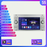 Autoraadio Hizpo 2din 7''Android AutoRadio GPS for Ford Mondeo S-max Focus C-MAX Galaxy Fiesta Transit Fusion Connect Kuga Multimedia Navi Carplay Auto S5 8Core 4G 64G S h&otilde;be