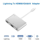 Lightningi muundur HDMI-ks VGA AV-pistik Audio-teleri adapteri kaabel iPhone X iPhone 8 7 7 Plus 6 jaoks h&otilde;be
