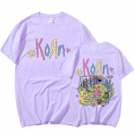 Korn Cartoon Rock Band Music albumi T-s&auml;rk Meeste Vintage Metal Gothic Suurem&otilde;&otilde;tmeline T-s&auml;rk T&auml;navar&otilde;ivad Suvised l&uuml;hikeste varrukatega T-s&auml;rgid L