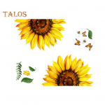 1 lehe tualettruumi kleebis, eemaldatav veekindel, j&auml;lgedeta p&auml;evalillelehe liblikamustriga tualettkleebis Vannitoa tarvik 1pc