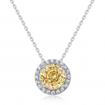 Uus S925 h&otilde;bedane Millennium Rose Cut 3a tsirkoonist kaelakee naissoost tsirkoonist rangluu ketiga Light Luxury