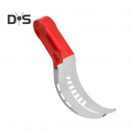 Arbuusi viilutaja, toiduklass 304, roostevabast terasest libisemisvastane plastikust k&auml;epide, ohutu kiirelt l&otilde;igatud puuviljade melonil&otilde;ikur viilutamiseks l&otilde;ikeriist k&ouml;&ouml;gividinad S punane